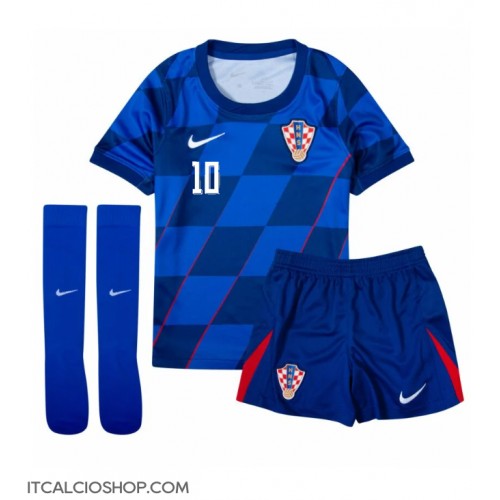 Croazia Luka Modric #10 Seconda Maglia Bambino Europei 2024 Manica Corta (+ Pantaloni corti)